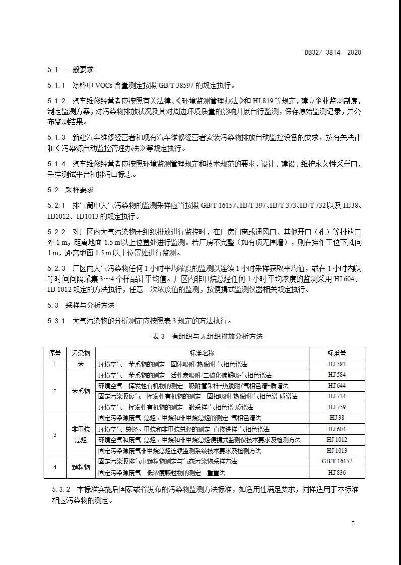DB32/3814-2020 汽車維修行業(yè)大氣污染物排放標(biāo)準(zhǔn)